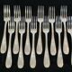 12 large forks in silver metal LOUIS XV Style MARLY
