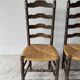 Chaise style campagnard bois massif et paille 1950