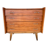 Vintage walnut commode with tapered legs circa 1950s