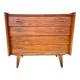 Vintage walnut commode with tapered legs circa 1950s