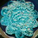 Vintage 1950s/60s blue and turquoise glazed ceramic ashtray, collector's item