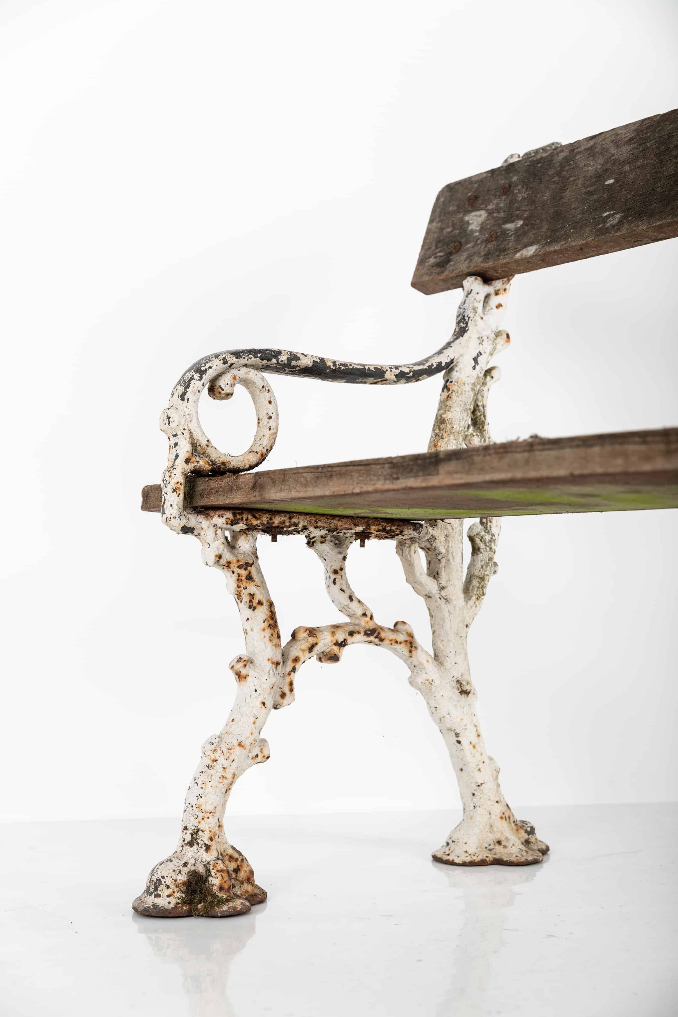 Victorian 'faux bois' garden bench