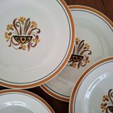 Antique Creil and Montereau Earthenware Dessert Plates, Eye Pattern