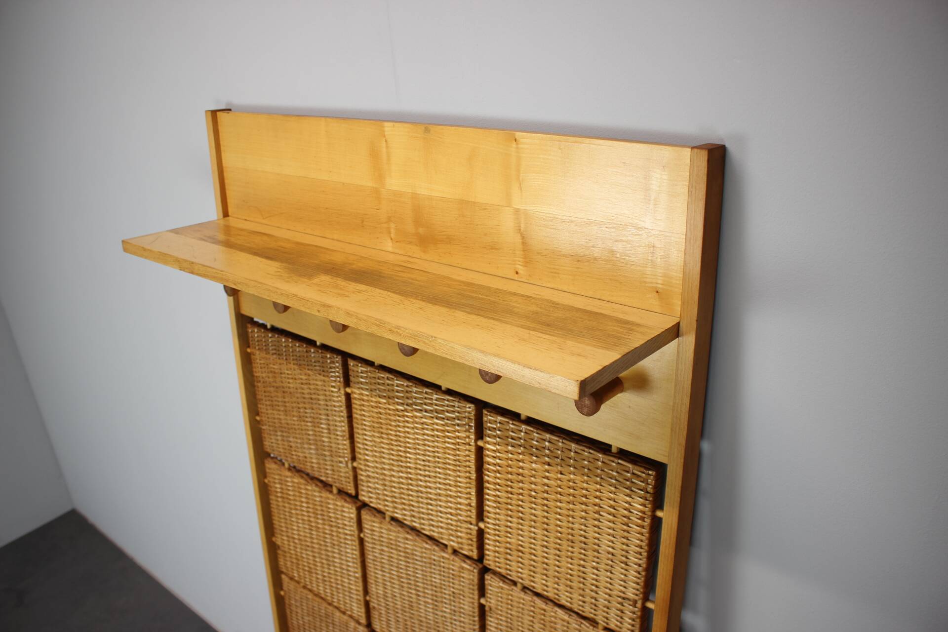 Vintage wall coat rack by Jan Kalous for ÚLUV, Czechoslovakia, 1960s.