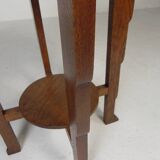 Table Art Déco avec plateau en laiton, Amsterdam School, années 1930