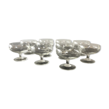 Set of 10 crystal champagne glasses