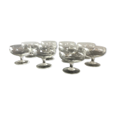 Set of 10 crystal champagne glasses