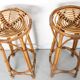Set of 2 Vintage Bar Stool in Rattan and Bamboo, 1960s