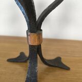 Wrought iron and copper candle holder