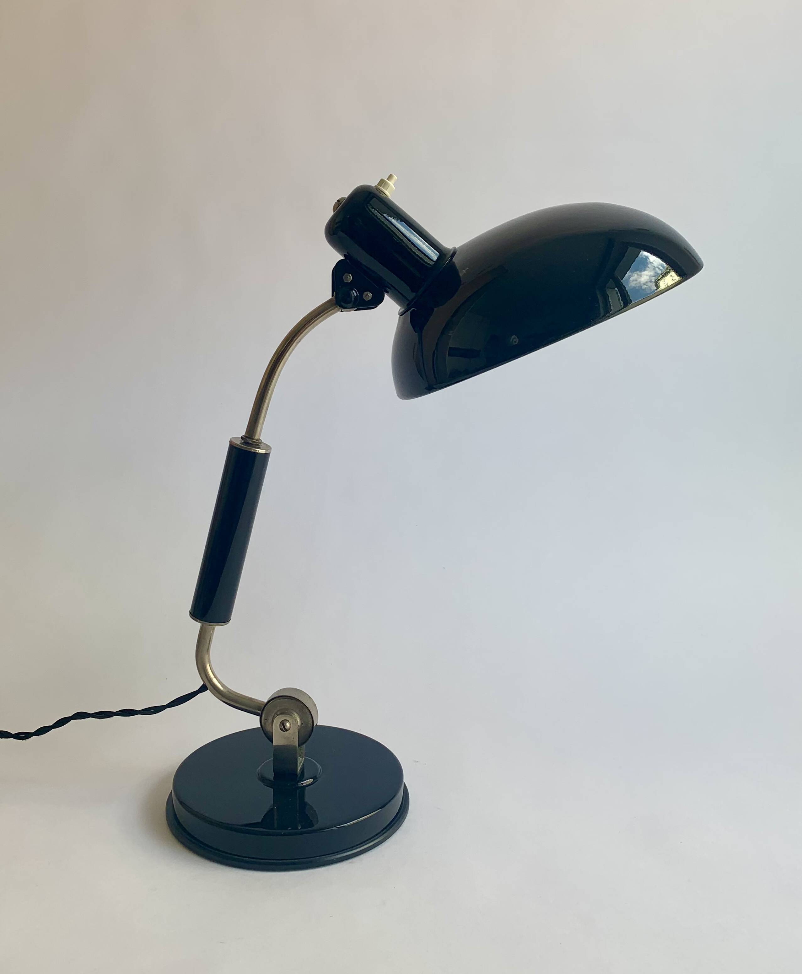 Bauhaus table lamp by Christian Dell for Koranda, 1940s