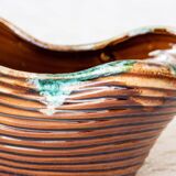 Old basket / tidy in enameled ceramic