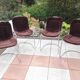Set of four chrome metal wired chairs by Gastone Rinaldi / vintage 70s