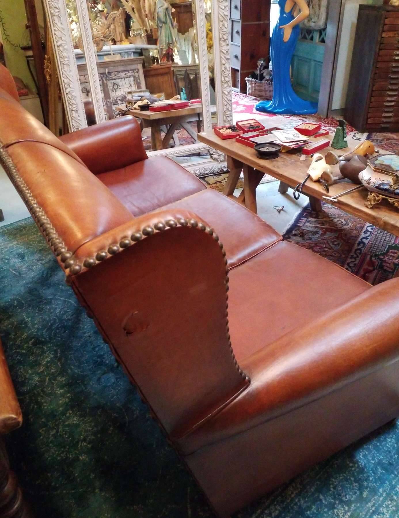 Leather club sofa