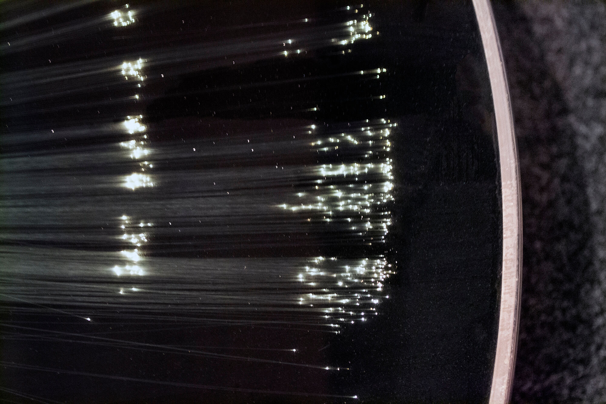 Fiber optic lamp that changes color in psychedelic kinetic style Italy 70s