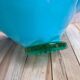 Large vintage blown glass bowl in turquoise – Murano style – applied flower