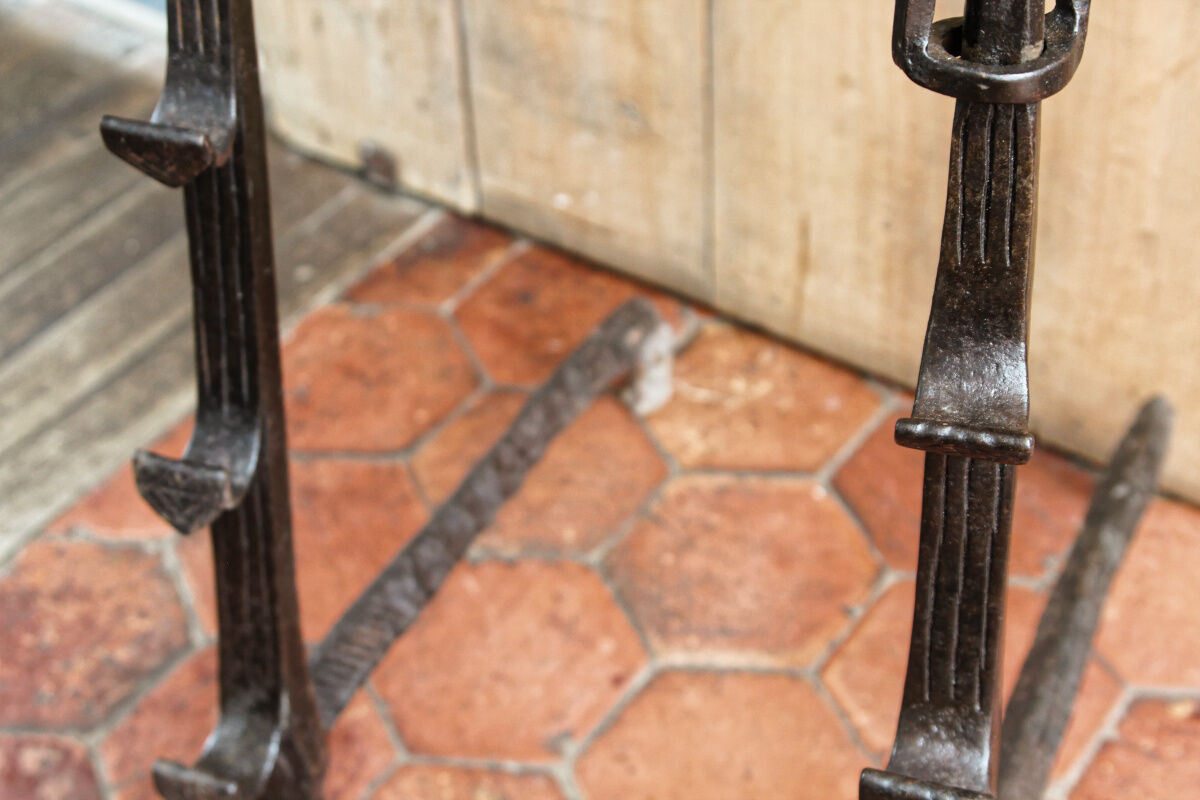 Pair of landiers, seventeenth century