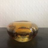 Yellow art deco vase in Murano style