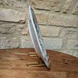 Very beautiful old plate decorated with Rouen, handmade by Geo Martel