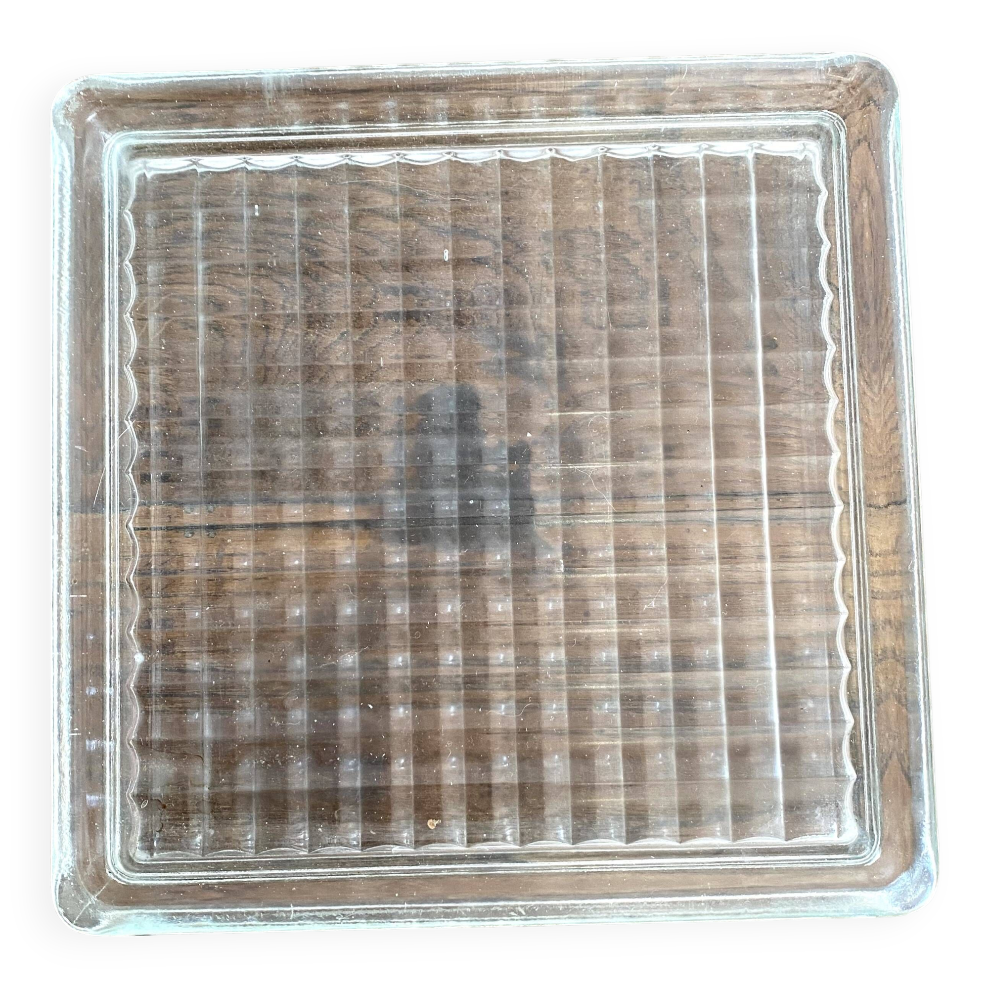 Vintage square glass pocket empty