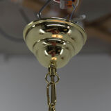 Lustre en laiton et verre, années 2000