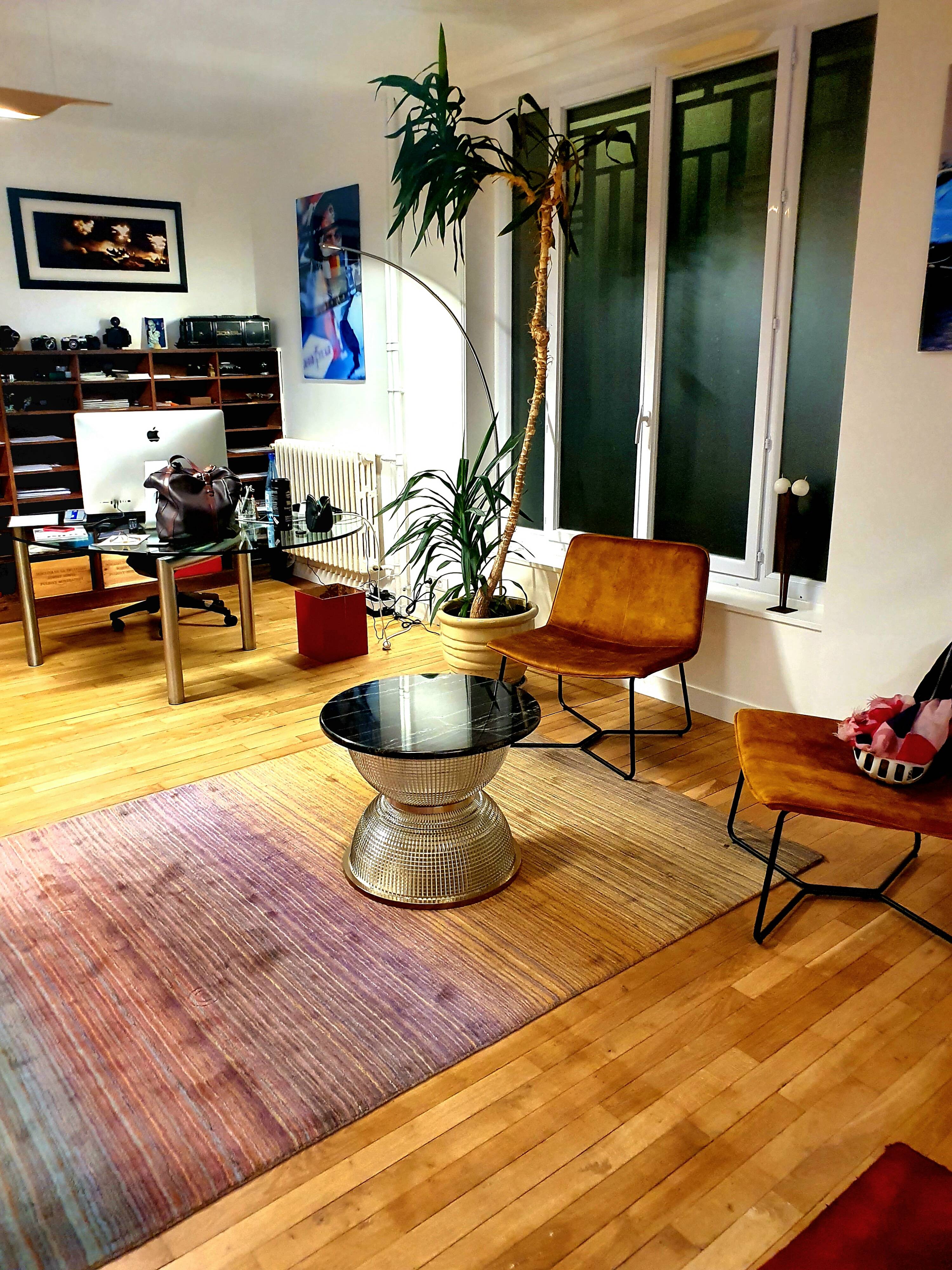 Holophane marble and brass coffee table
