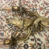 Pair of gilded bronze wall sconces with two lights - Louis XV style