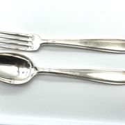 Ercuis 6 forks and 6 spoons dessert model carthage silver metal