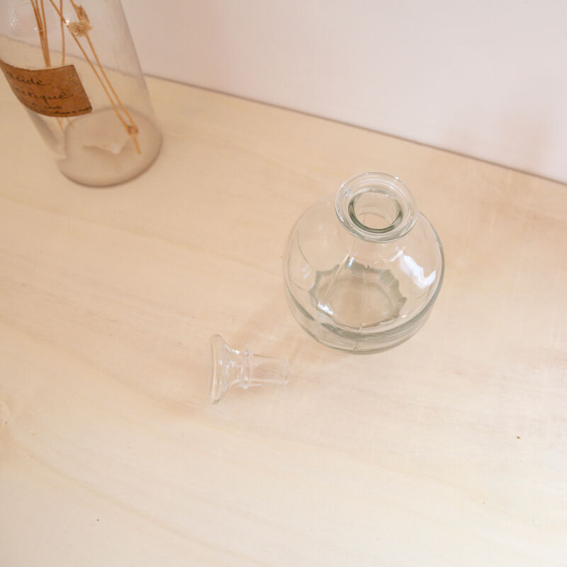 Transparent glass decanter