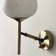 Brass and white opaline glass wall light, Arlus design 1950.