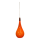 Orange teardrop glass pendant lamp made by Holmegaard - Denmark 1960