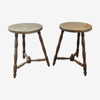 Pair of tripod stools