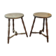 Paire de tabourets tripodes