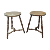 Paire de tabourets tripodes