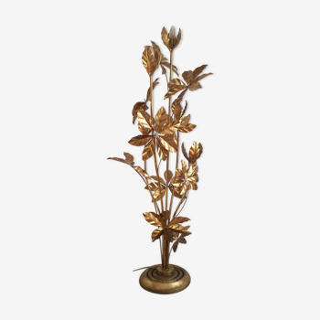 Lamppost by Hans Kogl, gold metal leaves, 70s