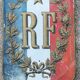 Plaque bearing the flags of mary French Republic