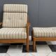 High back relax chair with hocker 1960s by Tarm Stole Denmark