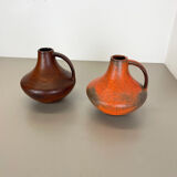 Set of 2 Fat Lava Pottery Vases Heinz Siery Carstens Tönnieshof, Germany, 1970s