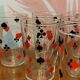 9 verres à eau style jeu de carte