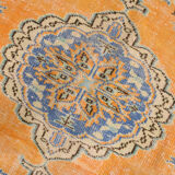 6x9 orange madallion oushak rug, 288x194cm