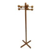 Vintage Pinewood Sputnik Freestanding Coat Rack, 1970s Design