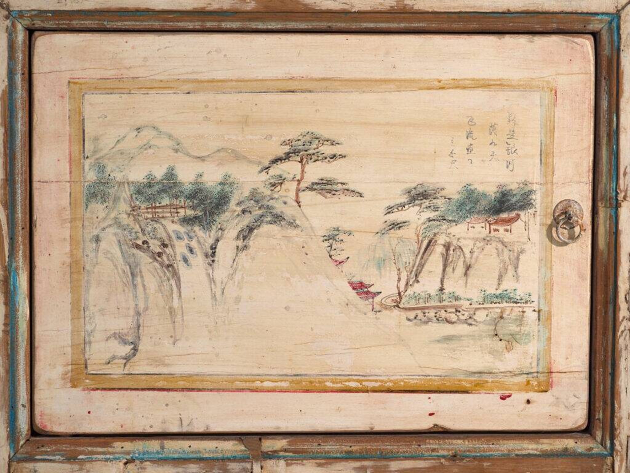 Antique buffet painted in pine wood – China, circa 1930