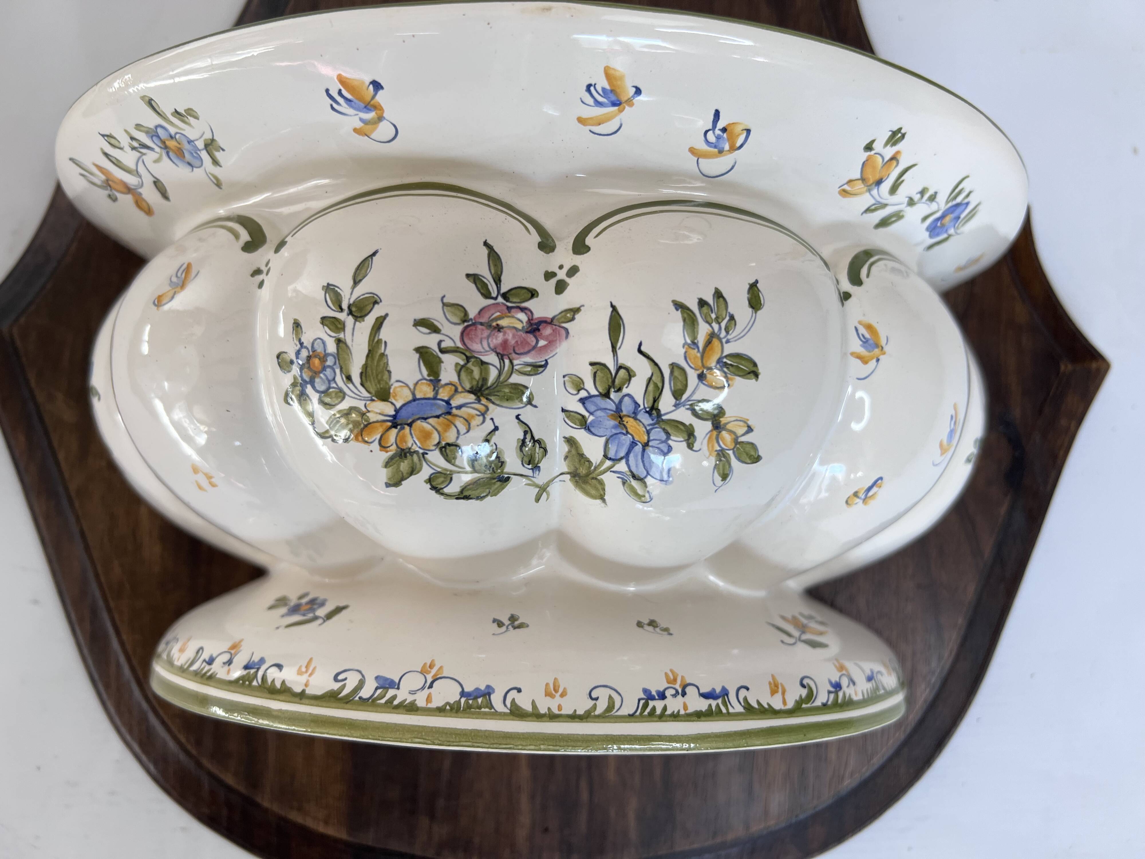 Moustiers wall fountain in signed earthenware – country house spirit