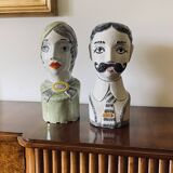 Tarcisio Tosin, Two half-bust sculptures, La Freccia, Vicenza Italy 1960s