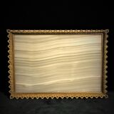 Onyx desk top with brass gallery