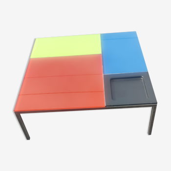 Table basse carré hommage à Mondrian par Ciacci vers 1980