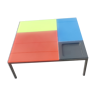 Square coffee table tribute to Mondrian by Ciacci around 1980