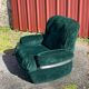 Green velvet armchair "spage age" by Beka, 1970