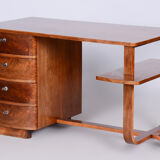 Art deco walnut writing desk designed by Jindrich Halabala, Czechia, 1920s
