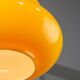 Lampe à suspension italienne du milieu du siècle en verre jaune et laiton
