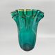 1970s Michielotto Emerald Green Fazzoletto Murano Glass Vase — Italian Vint